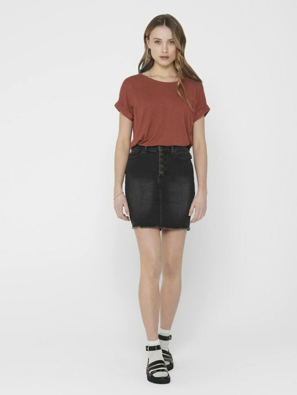 ONLY Καφέ βασικό μπλουζάκι ΜΟΝΟ