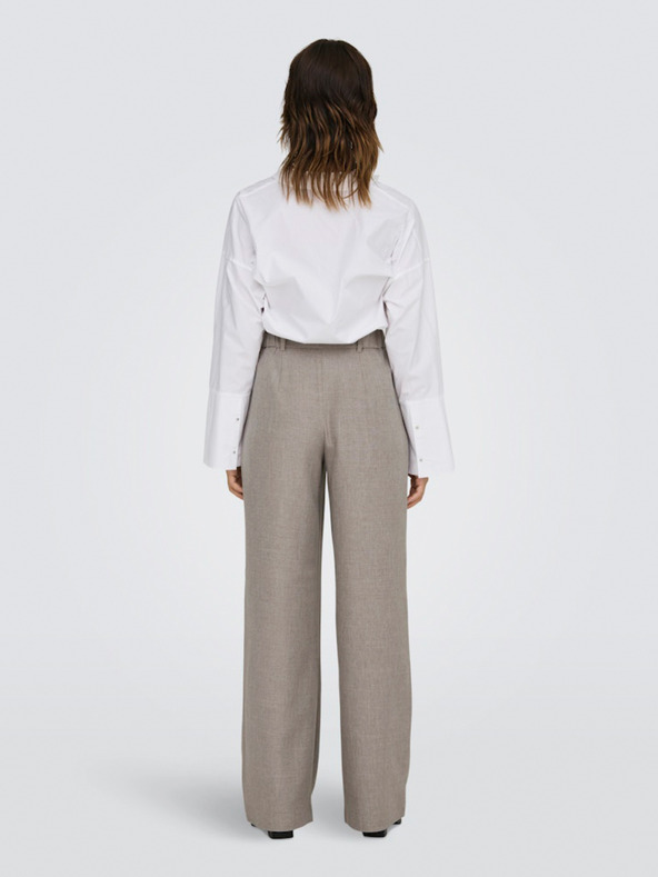 ONLY Καφέ γυναικείο φαρδύ παντελόνι ΜΟΝΟ