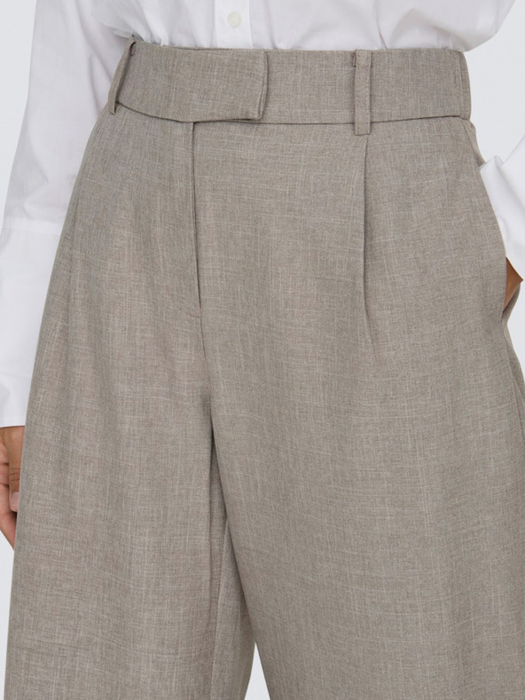 ONLY Καφέ γυναικείο φαρδύ παντελόνι ΜΟΝΟ