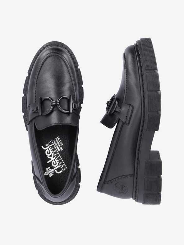 Rieker Μαύρα γυναικεία δερμάτινα παπούτσια Rieker