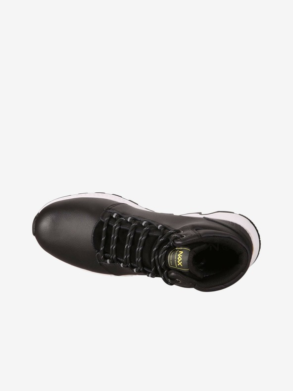 NAX Μαύρες ανδρικές χειμερινές δερμάτινες μπότες αστραγάλου NAX Jekt