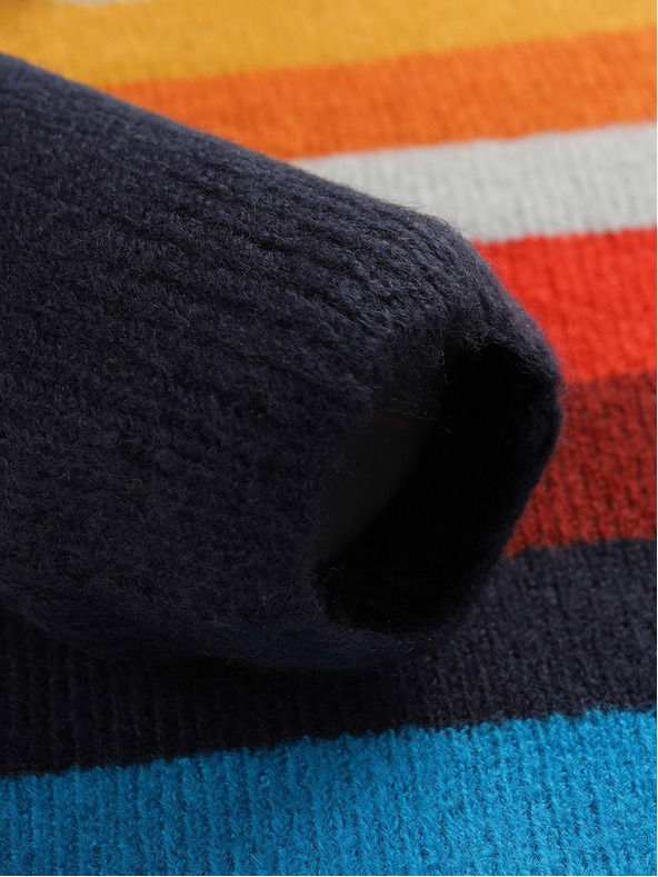 NAX Πορτοκαλί και μπλε αγορίστικο ριγέ πουλόβερ NAX MOERO