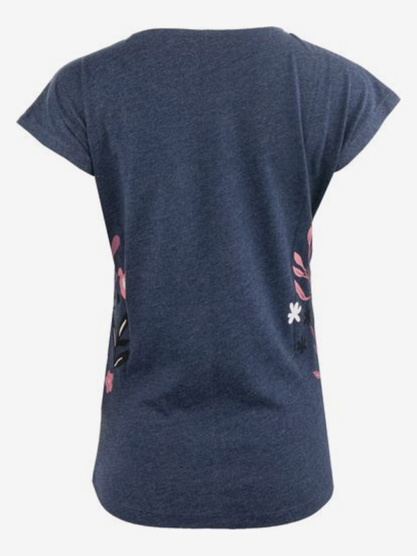 ALPINE PRO Ροζ και μπλε γυναικείο φλοράλ T-shirt ALPINE PRO UDAWA