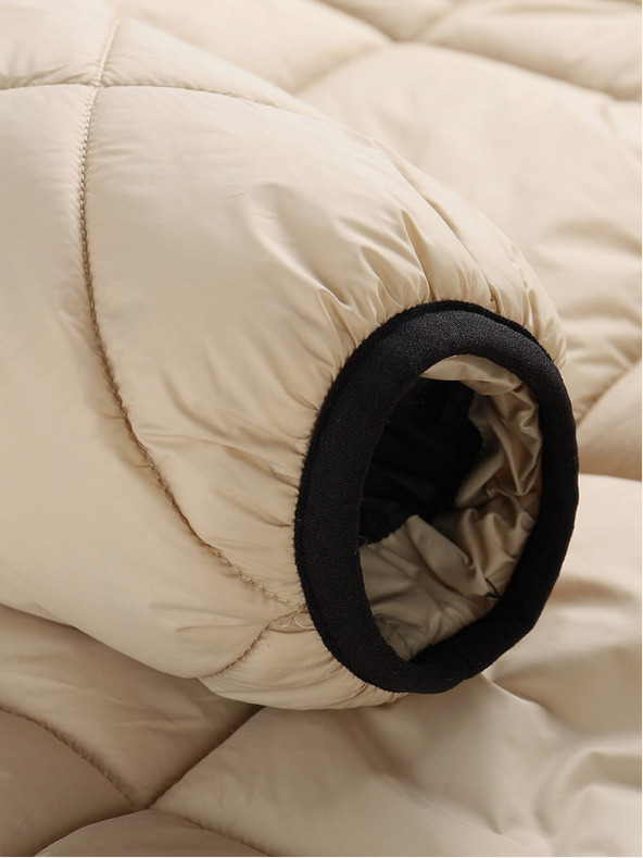 NAX Μπεζ γυναικείο χειμερινό καπιτονέ παλτό NAX ZARGA