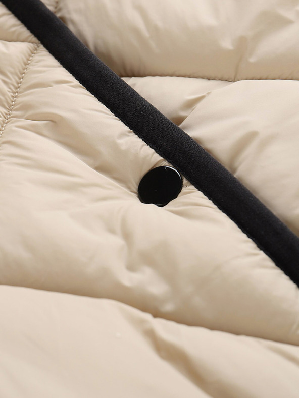 NAX Μπεζ γυναικείο χειμερινό καπιτονέ παλτό NAX ZARGA