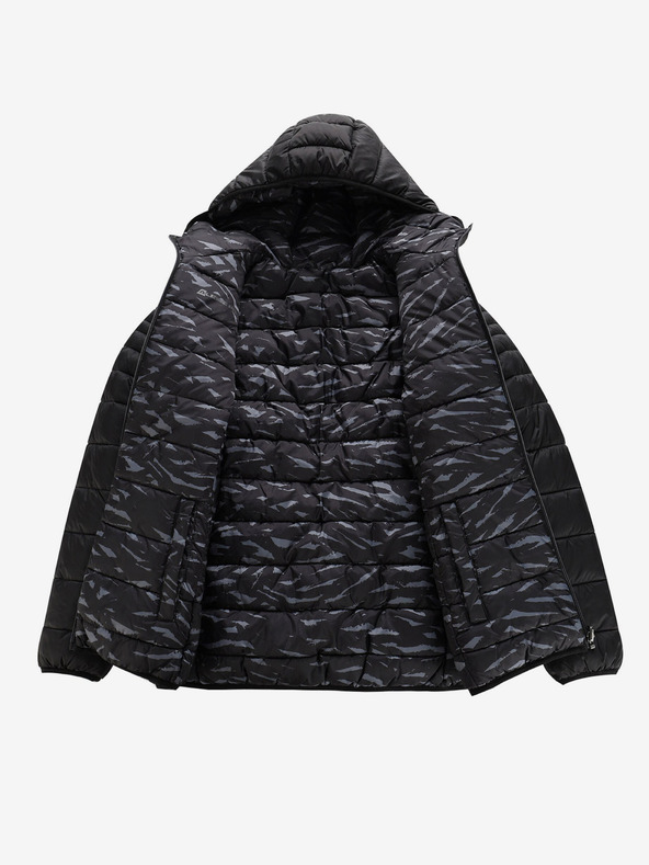 ALPINE PRO Μαύρο γυναικείο αναστρέψιμο χειμερινό καπιτονέ μπουφάν ALPINE PRO EROMA