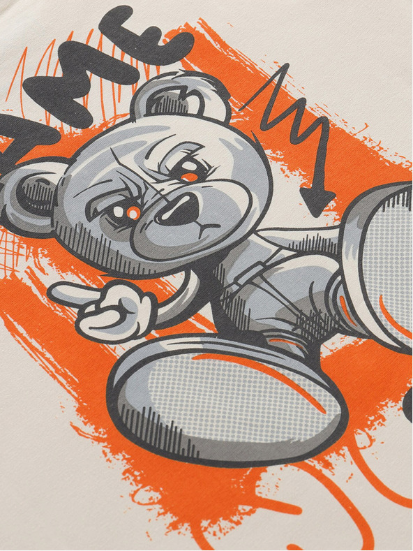 NAX Κρεμ παιδικό μπλουζάκι με εκτύπωση στην πλάτη NAX ZALDO