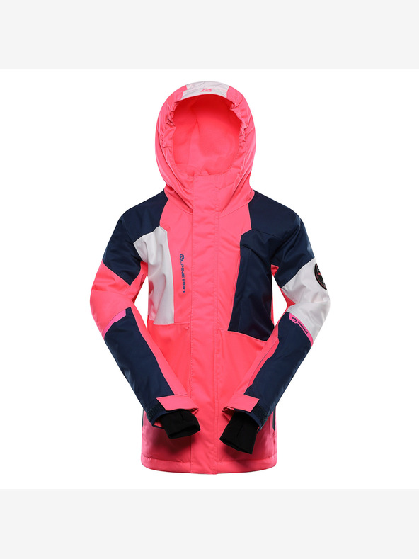 ALPINE PRO Παιδικό μπουφάν σκι με μεμβράνη χιονιού ptx ALPINE PRO DEARO νέον νοκ άουτ ροζ