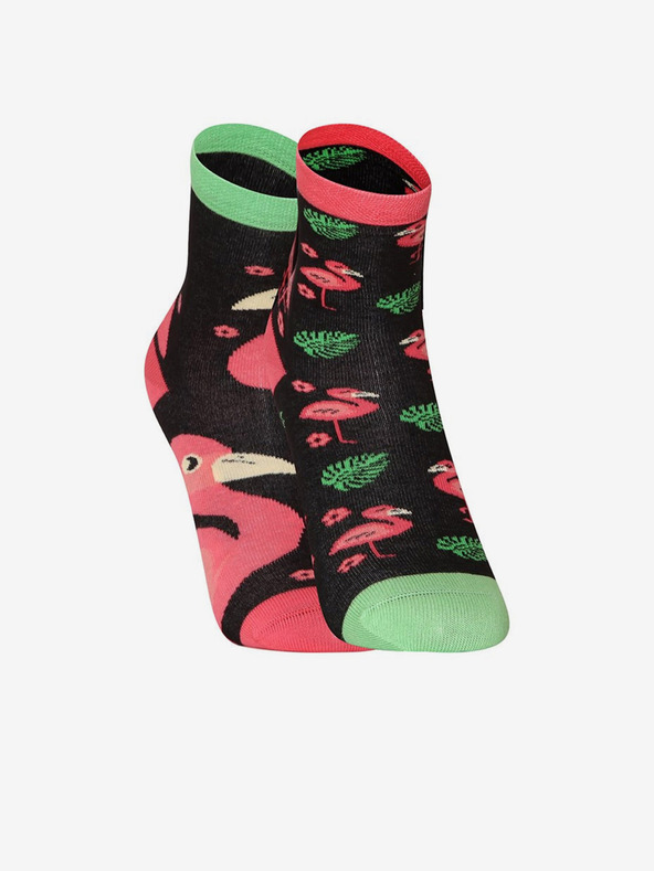 Dedoles Ροζ και μαύρες παιδικές χαρούμενες κάλτσες Dedoles Flamingos