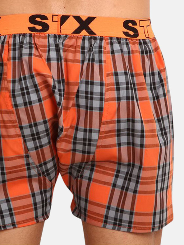 Styx Γκρι και πορτοκαλί ανδρικό καρό σορτσάκι Styx