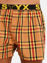 Styx Κίτρινο-πορτοκαλί ανδρικό καρό σορτς Styx