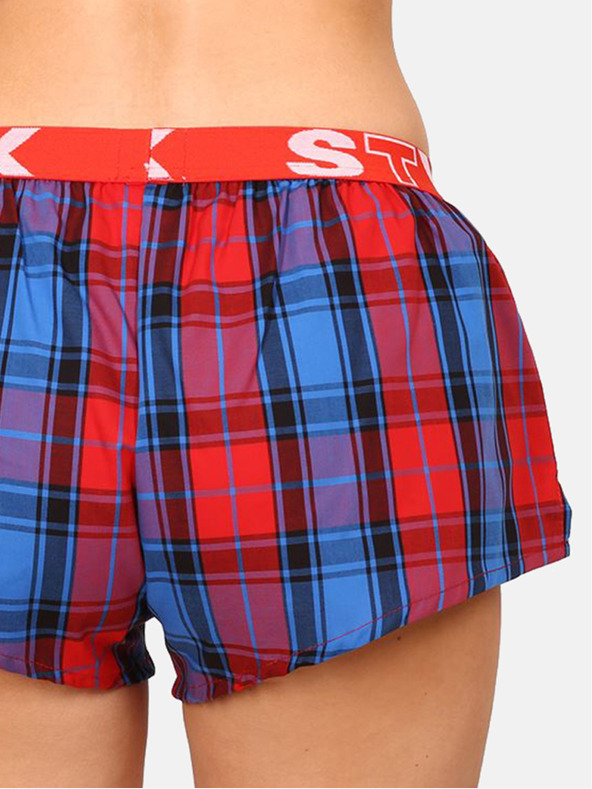 Styx Κόκκινο και μπλε γυναικείο καρό σορτς ύπνου Styx
