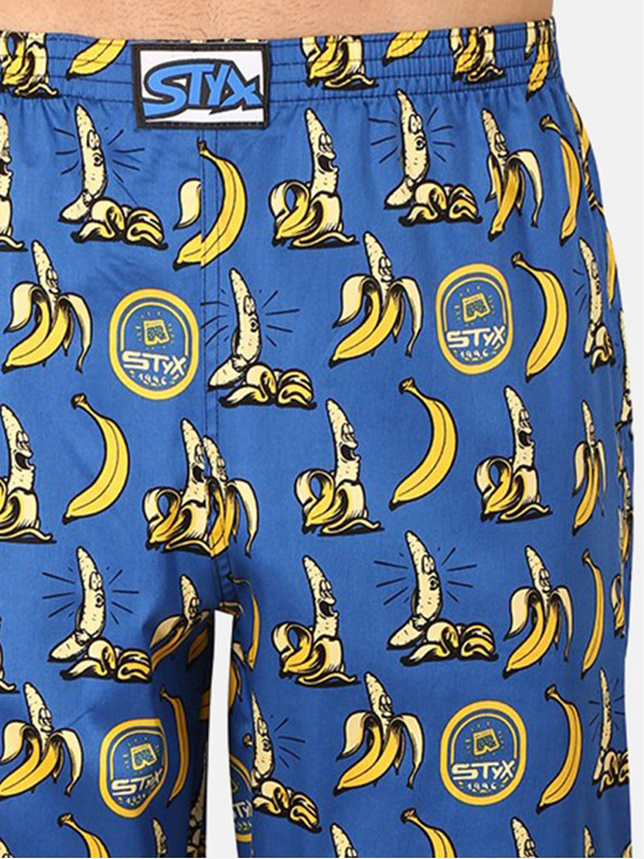 Styx Κίτρινο και μπλε ανδρικό παντελόνι πιτζάμας με σχέδια Styx