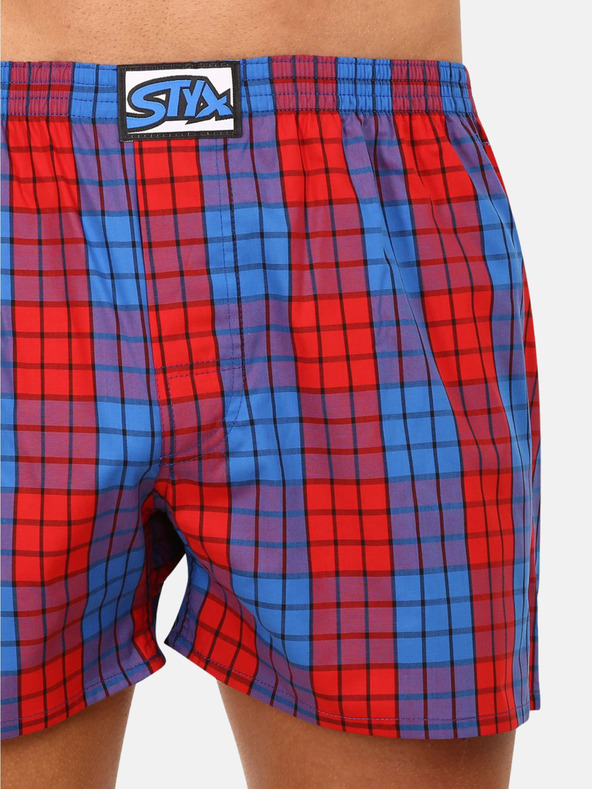 Styx Κόκκινο και μπλε ανδρικό καρό σορτσάκι Styx