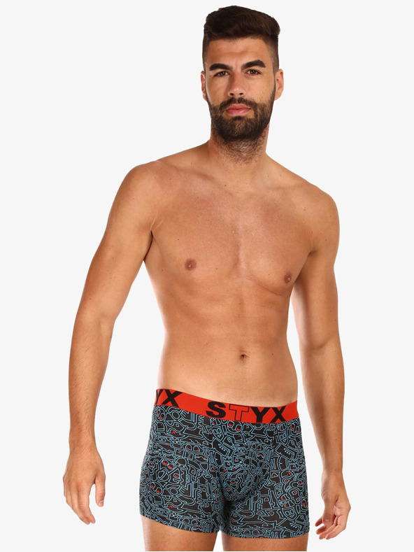 Styx Μαύρο ανδρικό σλιπ μπόξερ με σχέδιο Styx