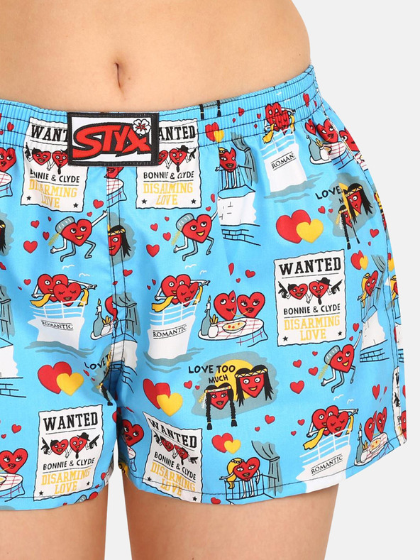 Styx Γυναικείο σορτς Styx Αγίου Βαλεντίνου γαλάζιο