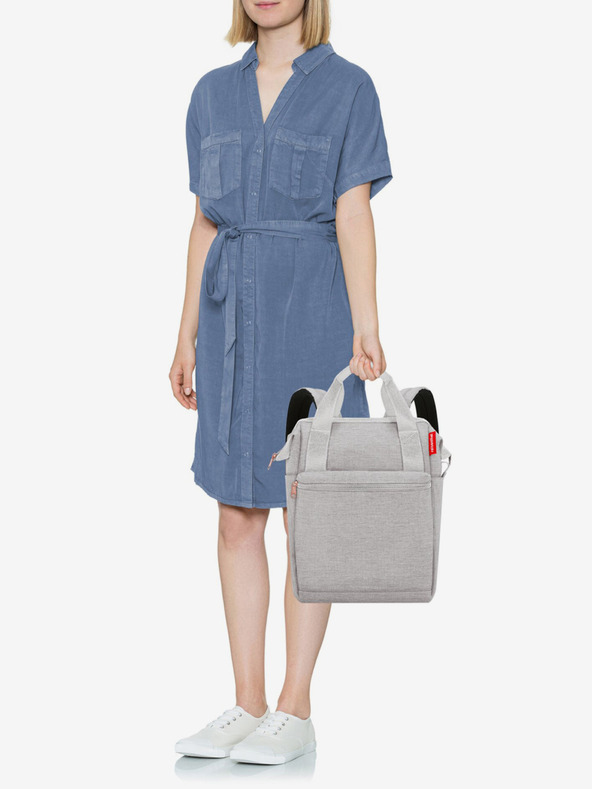 Reisenthel Σακίδιο πλάτης και τσάντα Reisenthel Allrounder R Twist Sky rose ανοιχτό γκρι brindle 2in1 Reisenthel Allrounder R Twist Sky rose σακίδιο πλάτης και τσάντα