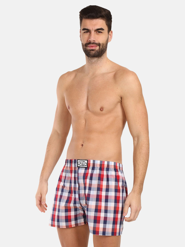 Styx Μπλε και κόκκινο ανδρικό καρό σορτσάκι Styx