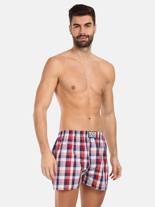 Styx Μπλε και κόκκινο ανδρικό καρό σορτσάκι Styx