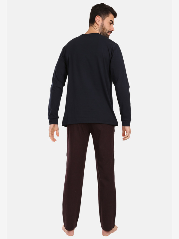 Nedeto Ανδρικές πιτζάμες με μπαλόνια σε μπορντό και μαύρο χρώμα Nedeto