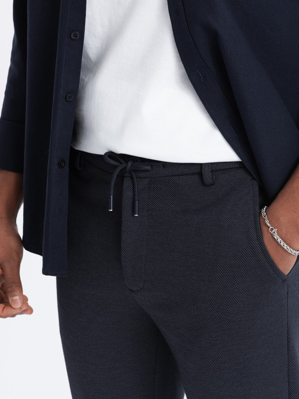 Ombre Clothing Σκούρο μπλε ανδρικό παντελόνι καρότο Ombre Clothing