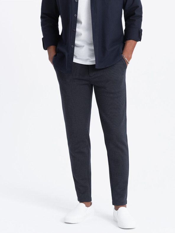 Ombre Clothing Σκούρο μπλε ανδρικό παντελόνι καρότο Ombre Clothing