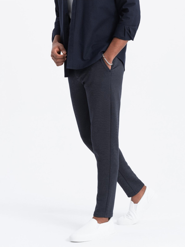 Ombre Clothing Σκούρο μπλε ανδρικό παντελόνι καρότο Ombre Clothing