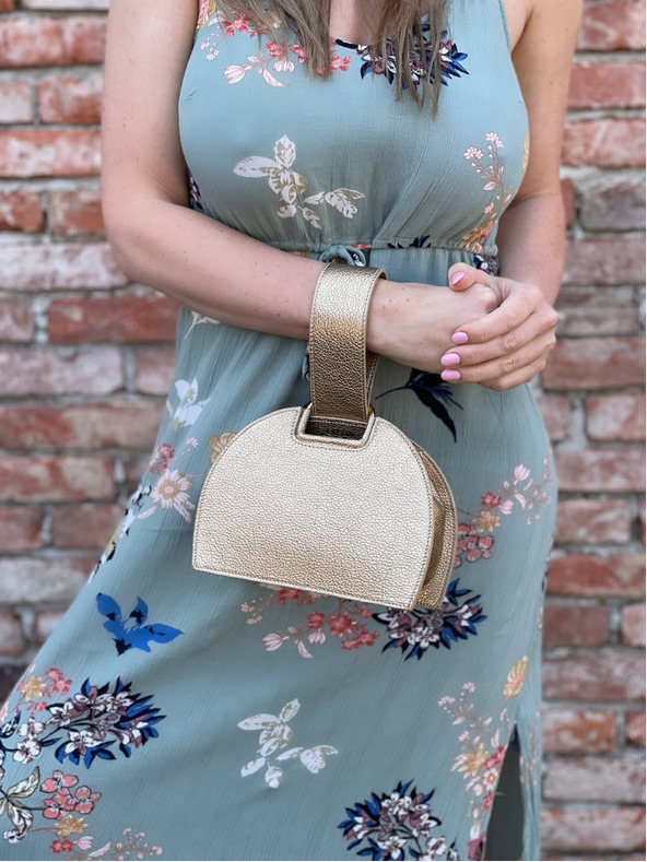 Elega Γυναικεία τσάντα χειρός Elega Amber σε χρυσό χρώμα