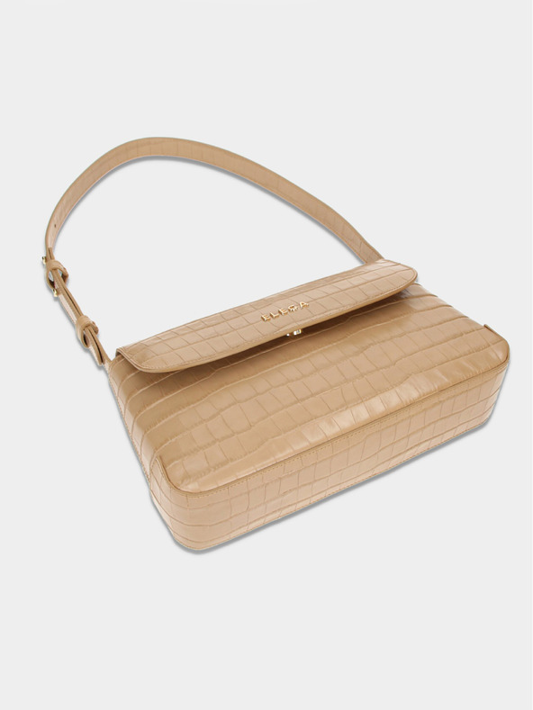 Elega Μπεζ Γυναικεία τσάντα με πτερύγιο Elega Dundee