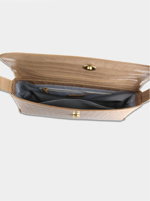 Elega Μπεζ Γυναικεία τσάντα με πτερύγιο Elega Dundee