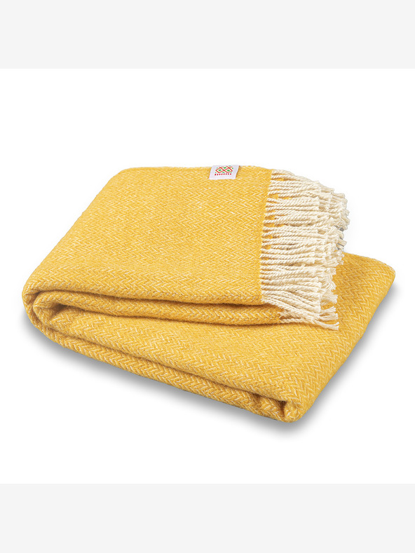 Balkanova Μαλλί κουβέρτα Elma I - κίτρινο μουσταρδί