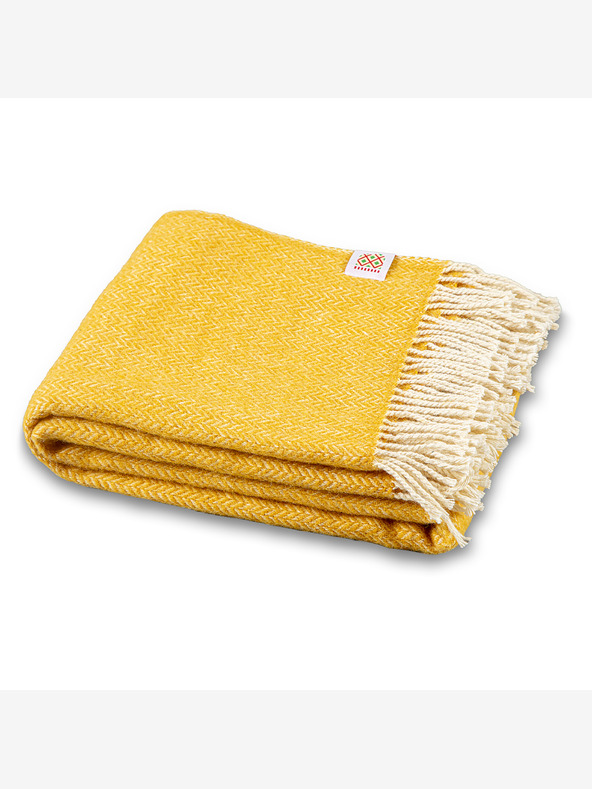 Balkanova Μαλλί κουβέρτα Elma I - κίτρινο μουσταρδί