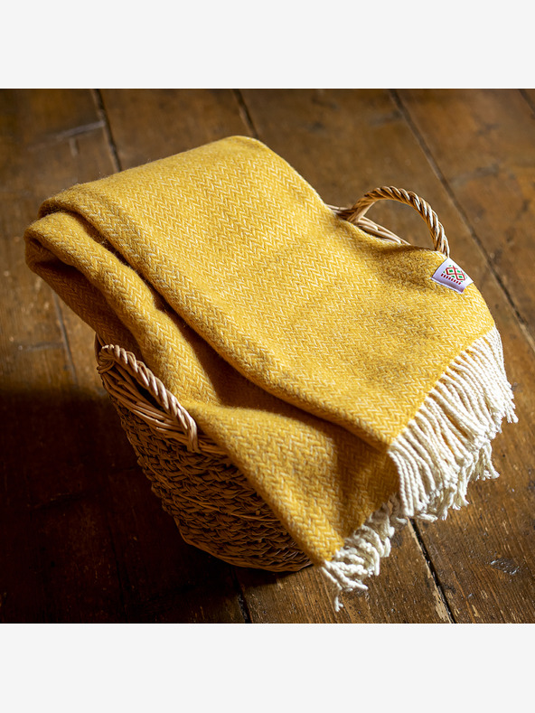 Balkanova Μαλλί κουβέρτα Elma I - κίτρινο μουσταρδί