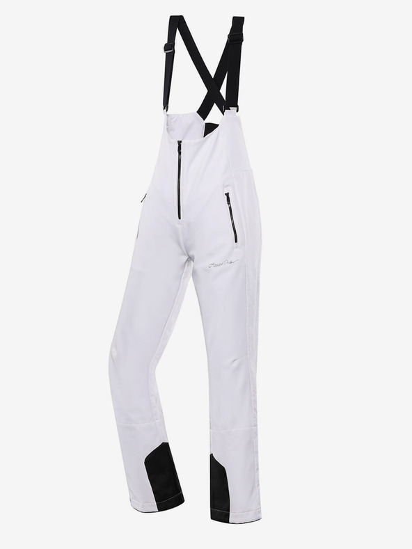 ALPINE PRO Γυναικείο παντελόνι σκι softshell με μεμβράνη ALPINE PRO GERANA λευκό