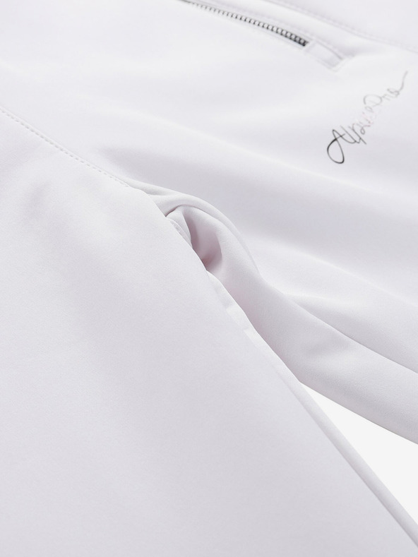 ALPINE PRO Γυναικείο παντελόνι σκι softshell με μεμβράνη ALPINE PRO GERANA λευκό