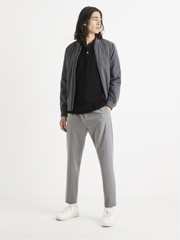 Celio Μαύρη ανδρική μπλούζα πόλο Celio Teone