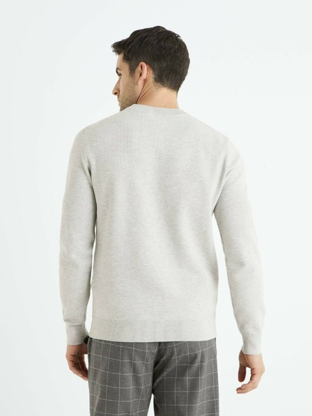 Celio Γκρι ανοιχτό ανδρικό πουλόβερ Celio Bepic