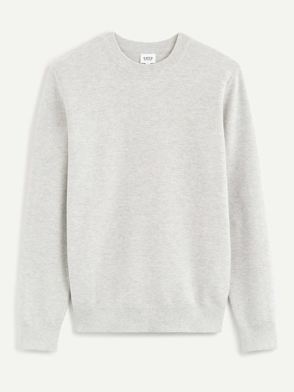 Celio Γκρι ανοιχτό ανδρικό πουλόβερ Celio Bepic