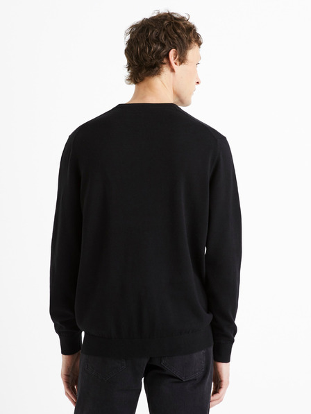 Celio Μαύρο ανδρικό πουλόβερ Celio Decotonv