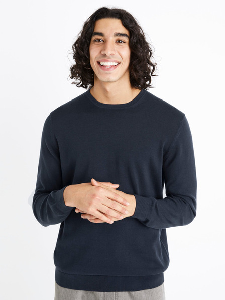 Celio Σκούρο μπλε ανδρικό πουλόβερ Celio Decoton