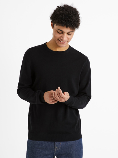 Celio Ανδρικό μαύρο πουλόβερ Celio Decoton