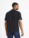 Celio Μαύρο ανδρικό λινό πουκάμισο Celio Damopoc