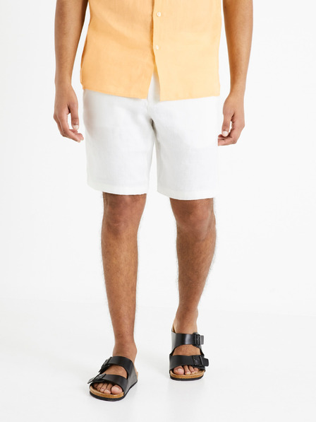 Celio Λευκό ανδρικό λινό σορτς Celio Dolinusbm