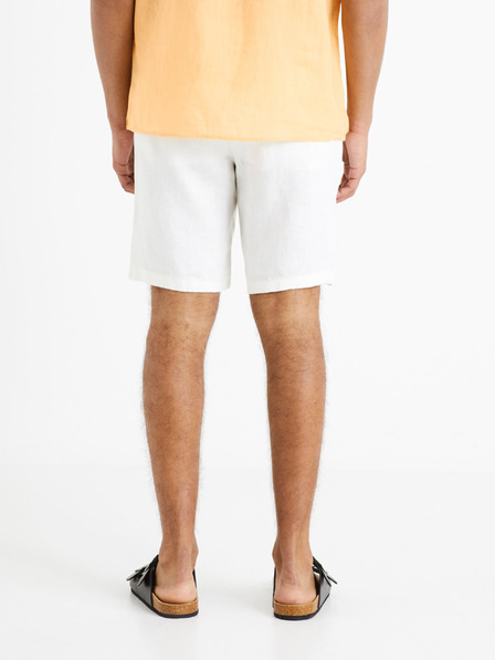 Celio Λευκό ανδρικό λινό σορτς Celio Dolinusbm