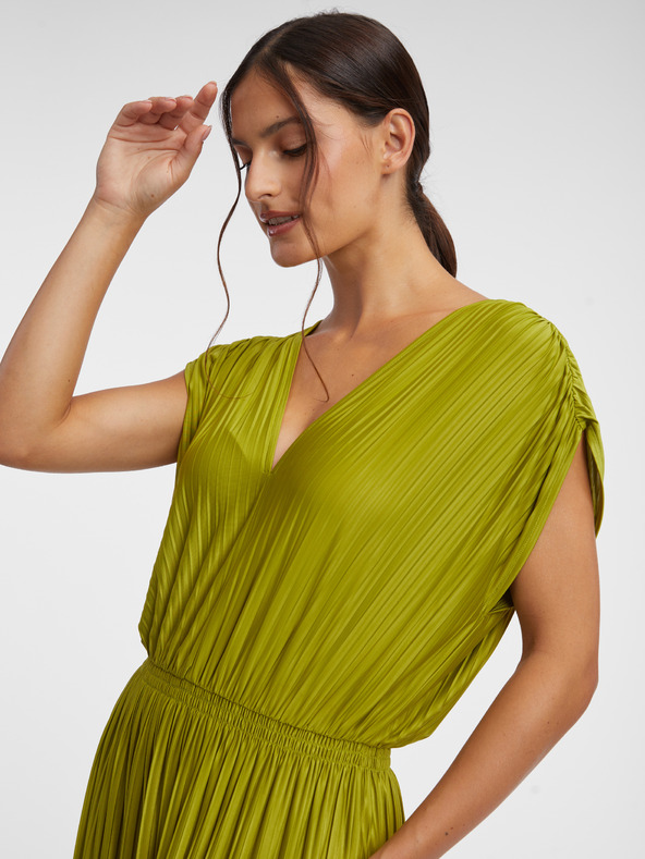 Orsay Πράσινο γυναικείο πλισέ μάξι φόρεμα ORSAY