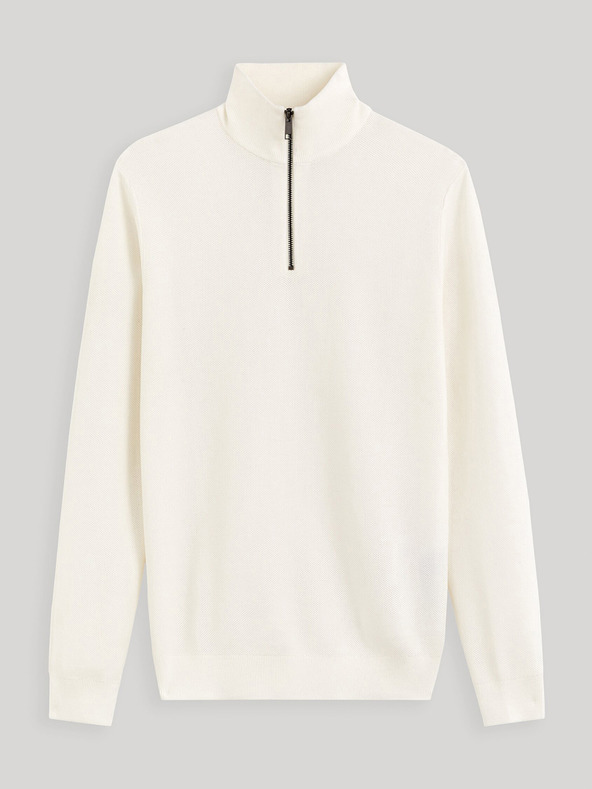 Celio Κρεμ ανδρικό πουλόβερ με όρθιο γιακά Celio Celim