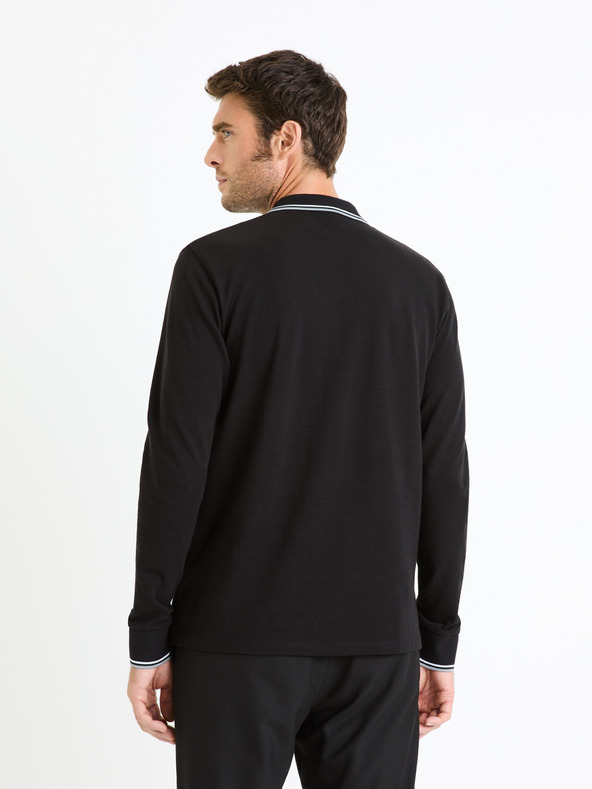 Celio Μαύρο ανδρικό βασικό πουκάμισο πόλο Celio Decolml