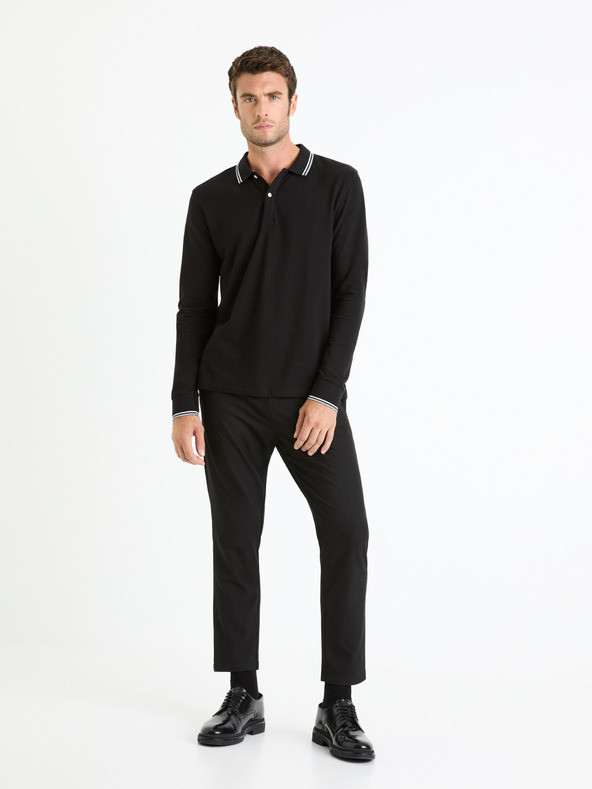 Celio Μαύρο ανδρικό βασικό πουκάμισο πόλο Celio Decolml