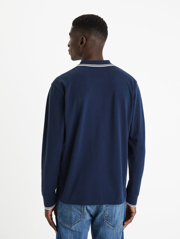 Celio Σκούρο μπλε ανδρικό βασικό πουκάμισο πόλο Celio Decolml