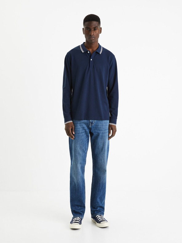 Celio Σκούρο μπλε ανδρικό βασικό πουκάμισο πόλο Celio Decolml